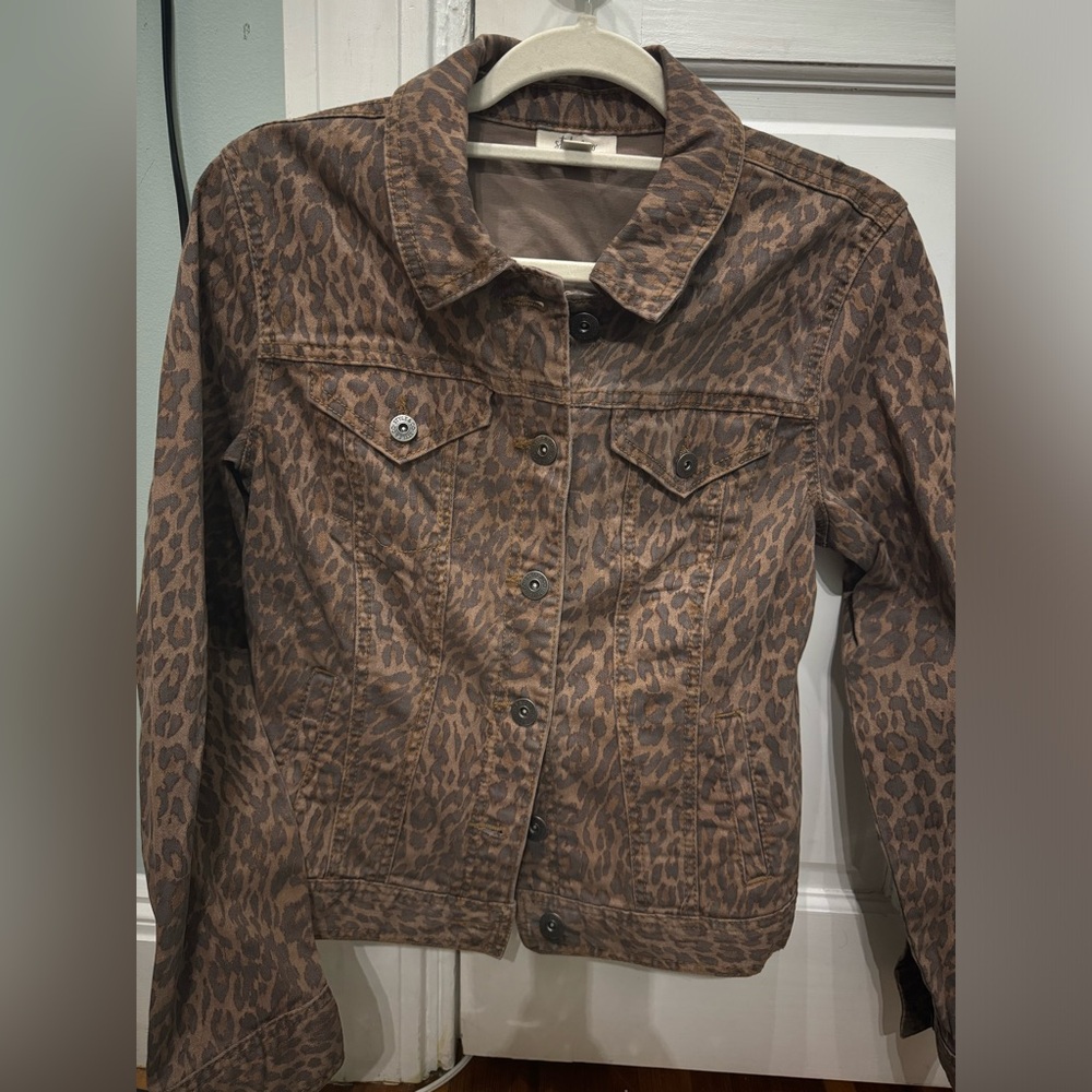 Cheetah Print Jean Jacket